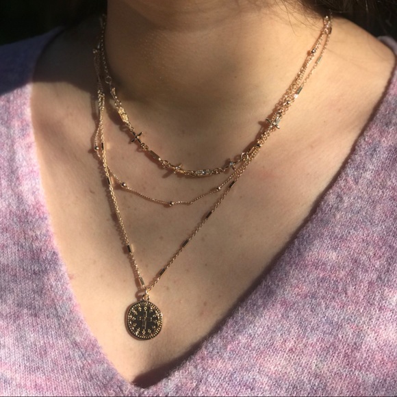 1 LEFT‼️Triple Layer Coin Necklace - Picture 5 of 8